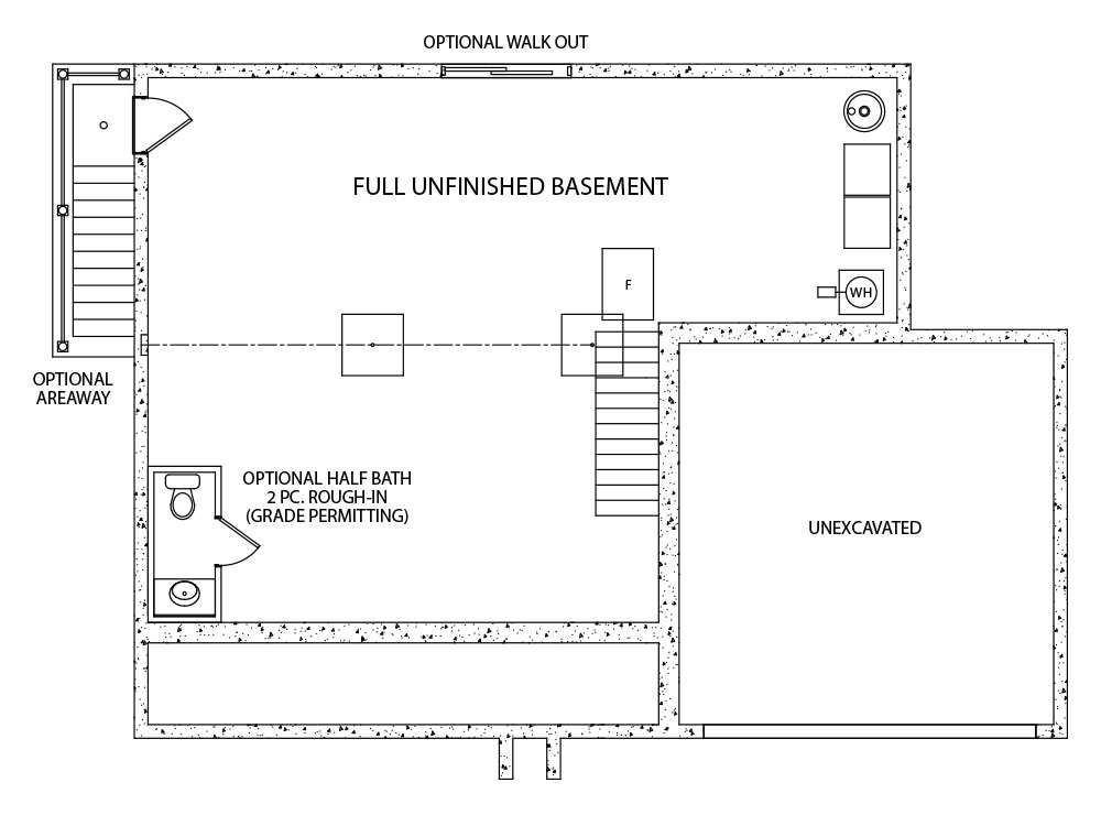 Concord Model Foundation Floor Plan by J.A. Myers Homes