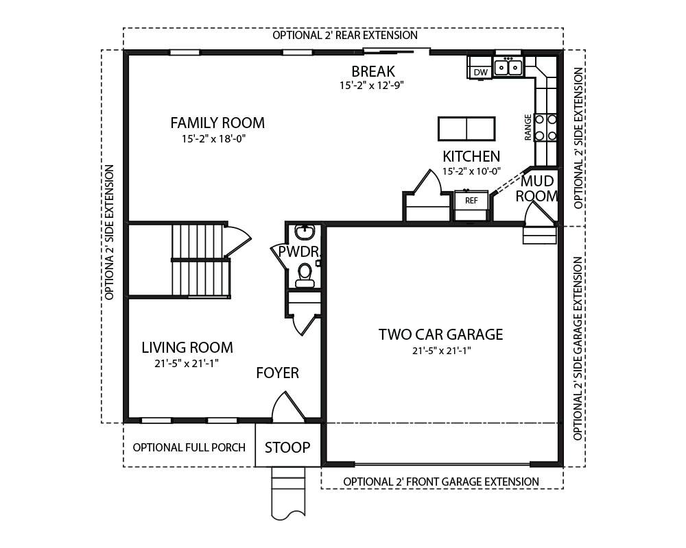 Belfare model and floorplan by J.A. Myers Homes in Hanover, PA